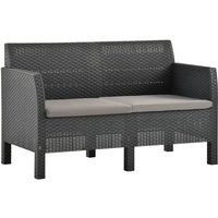 2-Sitzer Gartensofa mit Kissen Anthrazit pp Rattan Vidaxl 2-Sitzer Gartensofa mit Kissen Anthrazit pp Rattan Vidaxl von VIDAXL