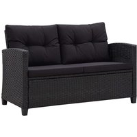 2-Sitzer-Gartensofa mit Kissen Schwarz 124 cm Poly Rattan Vidaxl von VIDAXL