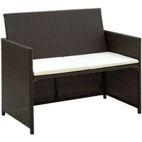 Vidaxl - 2-Sitzer-Gartensofa mit Polstern Braun Poly Rattan Vidaxl - 2-Sitzer-Gartensofa mit Polstern Braun Poly Rattan von VIDAXL