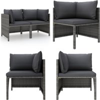 Vidaxl - 2-Sitzer-Gartensofa mit Polstern Grau Poly Rattan - Outdoor Möbel - Gartenmöbel - Eckbank - Lounge Set - Rattan Gartenmöbel - Home & Living von VIDAXL