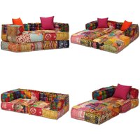 Vidaxl - 2-Sitzer Modularer Pouf Patchwork Stoff - Sofa - Couchtisch - Wohnraumgestaltung - Lounge Möbel - Gemütlich - Home & Living Vidaxl - 2-Sitzer Modularer Pouf Patchwork Stoff - Sofa - Couchtisch - Wohnraumgestaltung - Lounge Möbel - Gemütlich - Home & Living von VIDAXL