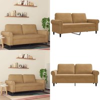 Vidaxl - 2-Sitzer-Sofa Braun 140 cm Samt - Samtsofa - Wohnlandschaft - 2er Sofa - Braun Sofa - Modernes Sofa - Home & Living von VIDAXL