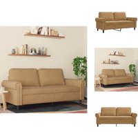 Vidaxl - 2-Sitzer-Sofa Braun 140 cm Samt - Samtsofa - Wohnlandschaft - 2er Sofa - Braun Sofa - Modernes Sofa von VIDAXL