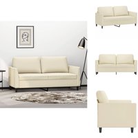 Vidaxl - 2-Sitzer-Sofa Creme 140 cm Kunstleder - 2-Sitzer Sofa - Couch - Wohnzimmersofa - Cremefarbenes Sofa - Lederlook Sofa von VIDAXL