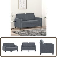 Vidaxl - 2-Sitzer-Sofa Dunkelgrau 120 cm Samt - Samtsofa - Wohnzimmersofa - 2-Sitzer Sofa - Grau Sofa - Modernes Sofa Vidaxl - 2-Sitzer-Sofa Dunkelgrau 120 cm Samt - Samtsofa - Wohnzimmersofa - 2-Sitzer Sofa - Grau Sofa - Modernes Sofa von VIDAXL