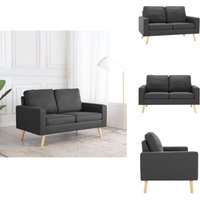 Vidaxl - 2-Sitzer-Sofa Dunkelgrau Stoff - 2-Sitzer Sofa - Couch - Grau - Dunkelgrau - Wohnzimmermöbel von VIDAXL