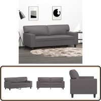 Vidaxl - 2-Sitzer-Sofa Grau 140 cm Kunstleder - 2-Sitzer Sofa - Grau - Kunstleder Sofa - Wohnzimmersofa - Modernes Sofa von VIDAXL