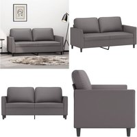 Vidaxl - 2-Sitzer-Sofa Grau 140 cm Kunstleder - Couch - 2-Sitzer Sofa - Ecksofa - Wohnzimmersofa - Ledercouch - Home & Living von VIDAXL