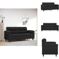 Vidaxl - 2-Sitzer-Sofa Schwarz 140 cm Kunstleder - Couch - 2-Sitzer Sofa - Ledercouch - Schwarzes Sofa - Wohnzimmersofa Vidaxl - 2-Sitzer-Sofa Schwarz 140 cm Kunstleder - Couch - 2-Sitzer Sofa - Ledercouch - Schwarzes Sofa - Wohnzimmersofa von VIDAXL