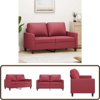 Vidaxl - 2-Sitzer-Sofa Weinrot 120 cm Kunstleder - Couch - 2-Sitzer Sofa - Wohnlandschaft - Ledercouch - Weinrot Sofa von VIDAXL