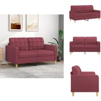 Vidaxl - 2-Sitzer-Sofa Weinrot 140 cm Stoff - 2-Sitzer Sofa - Wohnzimmersofa - Couch - Leder Sofa - Samtcouch Vidaxl - 2-Sitzer-Sofa Weinrot 140 cm Stoff - 2-Sitzer Sofa - Wohnzimmersofa - Couch - Leder Sofa - Samtcouch von VIDAXL