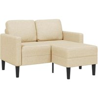 Vidaxl - 2-Sitzer-Sofa mit Chaiselongue L-Form Creme 125 cm Stoff von VIDAXL