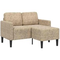 2-Sitzer-Sofa mit Chaiselongue L-Form Hellgrau 125cm Kunstleder Vidaxl von VIDAXL