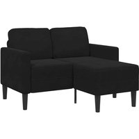 Vidaxl - 2-Sitzer-Sofa mit Chaiselongue L-Form Schwarz 125 cm Samt von VIDAXL