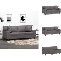 Vidaxl - 2-Sitzer-Sofa mit Zierkissen Grau 140 cm Kunstleder - 2-Sitzer-Sofa - Couch - Wohnzimmersofa - Ledercouch - Grau Vidaxl - 2-Sitzer-Sofa mit Zierkissen Grau 140 cm Kunstleder - 2-Sitzer-Sofa - Couch - Wohnzimmersofa - Ledercouch - Grau von VIDAXL