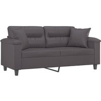 2-Sitzer-Sofa mit Zierkissen Grau 140 cm Kunstleder - Vidaxl von VIDAXL