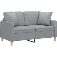 Vidaxl - 2-Sitzer-Sofa mit Zierkissen Hellgrau 120 cm Stoff Vidaxl - 2-Sitzer-Sofa mit Zierkissen Hellgrau 120 cm Stoff von VIDAXL