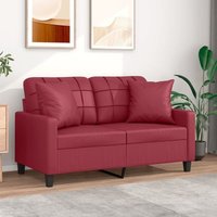 Vidaxl - 2-Sitzer-Sofa mit Zierkissen Weinrot 120 cm Kunstleder Vidaxl - 2-Sitzer-Sofa mit Zierkissen Weinrot 120 cm Kunstleder von VIDAXL