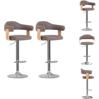 2 Stk. Barhocker Bugholz und Stoff Taupe - Barhocker - Küchenhocker - Drehbare Hocker - Esszimmerstühle - Wohnzimmerstühle 2 Stk. Barhocker Bugholz und Stoff Taupe - Barhocker - Küchenhocker - Drehbare Hocker - Esszimmerstühle - Wohnzimmerstühle von VIDAXL