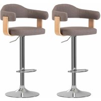2 Stk. Barhocker Bugholz und Stoff Taupe Vidaxl von VIDAXL