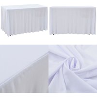 Vidaxl - 2 Stück Stretch-Tischdecken mit Rand Weiß 120 x 60,5 x 74 cm - Stretch-Tischhusse - Stretch-Tischhussen - Home & Living - Weiß von VIDAXL