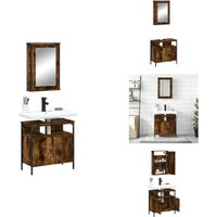 Vidaxl - 2-tlg. Badmöbel-Set Räuchereiche Holzwerkstoff - Badezimmermöbel - Badmöbel-Set - Holzwerkstoff - Spiegelschrank - Waschtisch von VIDAXL