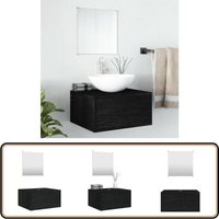 Vidaxl - 2-tlg. Badmöbel-Set Schwarz Holzwerkstoff - Badezimmermöbel - Badschrank - Spiegelschrank - Schwarzes Badmöbel - Wandhängender Badschrank von VIDAXL