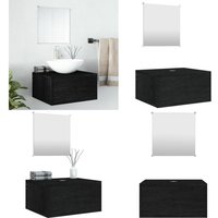 Vidaxl - 2-tlg. Badmöbel-Set Schwarz Holzwerkstoff - Badezimmermöbel - Badschrank - Spiegelschrank - Schwarzes Badmöbel - Wandhängender Badschrank Vidaxl - 2-tlg. Badmöbel-Set Schwarz Holzwerkstoff - Badezimmermöbel - Badschrank - Spiegelschrank - Schwarzes Badmöbel - Wandhängender Badschrank von VIDAXL