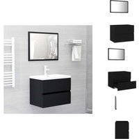 2-tlg. Badmöbel-Set Schwarz Holzwerkstoff - Badmöbel Set - Schreibtisch - Spiegelschrank - Badezimmermöbel - Wandregal 2-tlg. Badmöbel-Set Schwarz Holzwerkstoff - Badmöbel Set - Schreibtisch - Spiegelschrank - Badezimmermöbel - Wandregal von VIDAXL