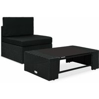 Vidaxl - 2-tlg. Garten-Lounge-Set Poly Rattan Schwarz von VIDAXL
