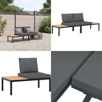 Vidaxl - 2-tlg. Garten-Sofagarnitur mit Kissen Schwarz Aluminium - Gartenmöbel - Outdoor Möbel - Lounge Set - Balkonmöbel - Esszimmergarnitur - Home Vidaxl - 2-tlg. Garten-Sofagarnitur mit Kissen Schwarz Aluminium - Gartenmöbel - Outdoor Möbel - Lounge Set - Balkonmöbel - Esszimmergarnitur - Home von VIDAXL