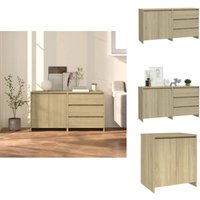 Vidaxl - 2-tlg. Sideboard Sonoma-Eiche Holzwerkstoff - Sideboard - Wohnzimmermöbel - Eiche Möbel - Regal - Schrank von VIDAXL