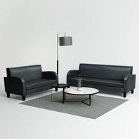 2-tlg. Sofa-Set Kunstleder Schwarz - Vidaxl von VIDAXL