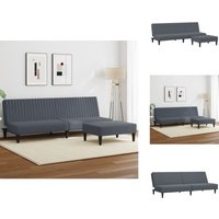 Vidaxl - 2-tlg. Sofagarnitur Dunkelgrau Samt - Schlafsofa - Samtsofa - Couchtisch - Wohnzimmermöbel - Sessel von VIDAXL