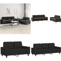 Vidaxl - 2-tlg. Sofagarnitur Schwarz Stoff - Couchgarnitur - Esszimmertisch - Wohnzimmersofa - Ledercouch - Ecksofa - Home & Living Vidaxl - 2-tlg. Sofagarnitur Schwarz Stoff - Couchgarnitur - Esszimmertisch - Wohnzimmersofa - Ledercouch - Ecksofa - Home & Living von VIDAXL