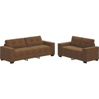 Vidaxl - 2-tlg. Sofagarnitur mit Kissen Braun Kunstleder Vidaxl - 2-tlg. Sofagarnitur mit Kissen Braun Kunstleder von VIDAXL