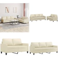 Vidaxl - 2-tlg. Sofagarnitur mit Kissen Creme Kunstleder - Couch - Wohnzimmersofa - Ledercouch - Cremefarbenes Sofa - Samtkouch - Home & Living Vidaxl - 2-tlg. Sofagarnitur mit Kissen Creme Kunstleder - Couch - Wohnzimmersofa - Ledercouch - Cremefarbenes Sofa - Samtkouch - Home & Living von VIDAXL
