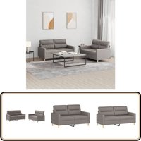 Vidaxl - 2-tlg. Sofagarnitur mit Kissen Taupe Stoff - Couch - Sofa Garnitur - Wohnlandschaft - Sessel - Tapete Grau Vidaxl - 2-tlg. Sofagarnitur mit Kissen Taupe Stoff - Couch - Sofa Garnitur - Wohnlandschaft - Sessel - Tapete Grau von VIDAXL