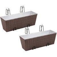 Bonnevie - 2 x Blumentopf Blumenkübel Übertopf Pflanzenkübel Braun 50 cm vidaXL86547 von BONNEVIE