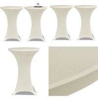 2 x Tischhusse für Stehtisch Stretchhusse Ø80 cm cremefarben - Tischdecke - Tischdecken - Home & Living - Creme von VIDAXL