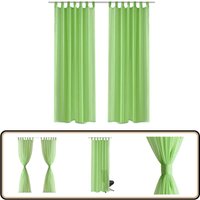 2 x Transparente Gardine Fertiggardine 140 x 175cm apfelgrün - Transparente Gardine - Voile Gardine - Apfelgrüner Vorhang - Gardine Für Wohnzimmer von VIDAXL