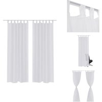 2 x Transparente Gardine Fertiggardine 140 x 225 weiß - Transparente Gardine - Weiße Gardine - Voile Gardine - Wohnraumdekoration - Gardinen Für 2 x Transparente Gardine Fertiggardine 140 x 225 weiß - Transparente Gardine - Weiße Gardine - Voile Gardine - Wohnraumdekoration - Gardinen Für von VIDAXL