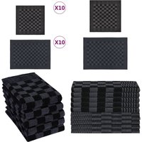 20-tlg. Handtuch-Set Schwarz und Grau Baumwolle - Küchenhandtücher - Gastgewerbehandtücher - Baumwollhandtücher - Schwarze Handtücher - Graue 20-tlg. Handtuch-Set Schwarz und Grau Baumwolle - Küchenhandtücher - Gastgewerbehandtücher - Baumwollhandtücher - Schwarze Handtücher - Graue von VIDAXL