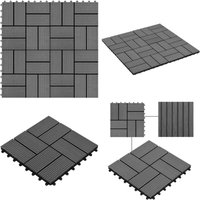22 Stk. Terrassenfliesen 30 x 30 cm 2 qm wpc Grau - Terrassenfliesen - WPC-Fliesen - Gartenfliesen - Balkonfliesen - Outdoor-Bodenbelag - Home & von VIDAXL