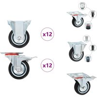 Vidaxl - 24 Stk. Rollen 75 mm - Bockrolle - Bockrollen - Bockrad - Bockräder von VIDAXL