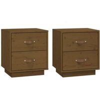 Nachttische 2 Stk. Honigbraun 40x34x45 cm Massivholz Kiefer - Vidaxl Nachttische 2 Stk. Honigbraun 40x34x45 cm Massivholz Kiefer - Vidaxl von VIDAXL