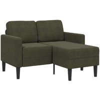 Vidaxl - 2er-Sofa mit Chaiselongue L-Form Armeegrün 125 cm Kunstleder von VIDAXL