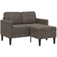 2er-Sofa mit Chaiselongue L-Form Dunkelgrau 125 cm Kunstleder Vidaxl von VIDAXL