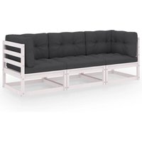 3-Sitzer-Gartensofa mit Kissen Kiefer Massivholz Vidaxl von VIDAXL