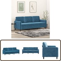 Vidaxl - 3-Sitzer-Sofa Blau 180 cm Samt - Samtsofa - Wohnlandschaft - 3er Sofa - Blau Sofa - Modernes Sofa Vidaxl - 3-Sitzer-Sofa Blau 180 cm Samt - Samtsofa - Wohnlandschaft - 3er Sofa - Blau Sofa - Modernes Sofa von VIDAXL